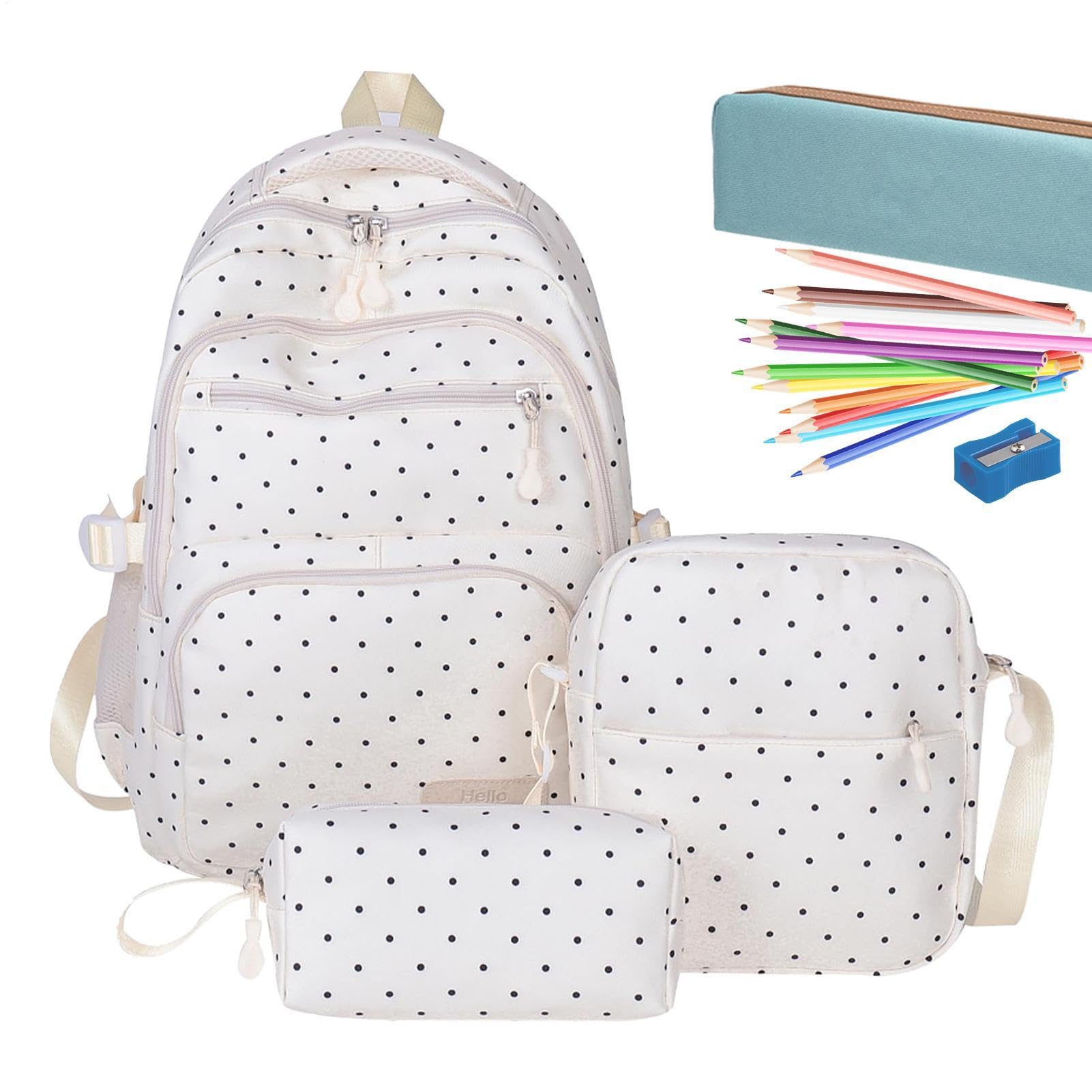 Kawaii - Set di 3 cartelli per la scuola, motivo a pois, con scomparti