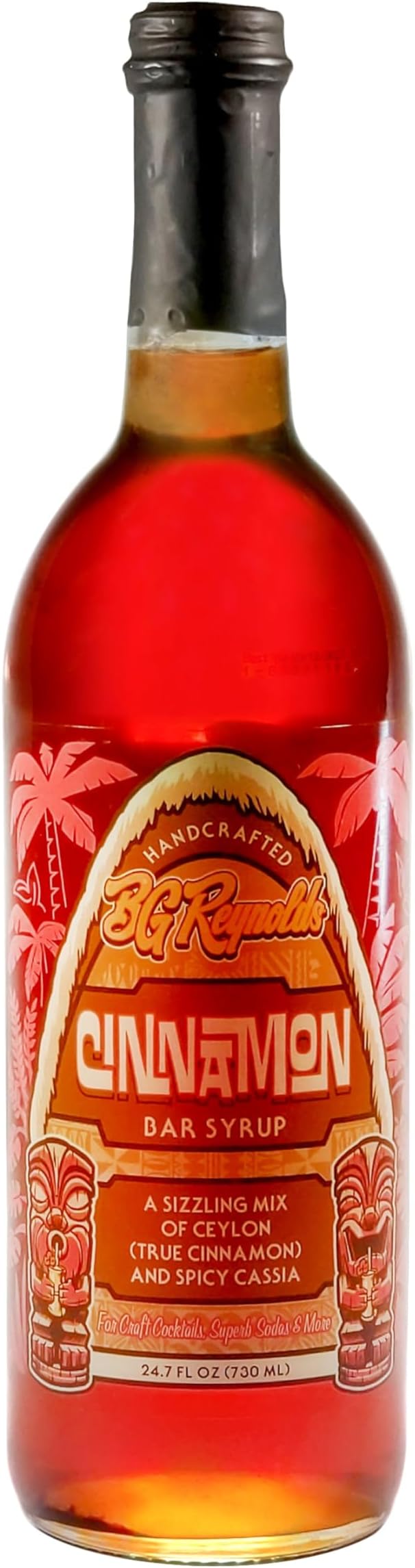 BG Reynolds Natural Tiki Cocktail Cane Syrup, Cinnamon, 25.4 Fl Oz