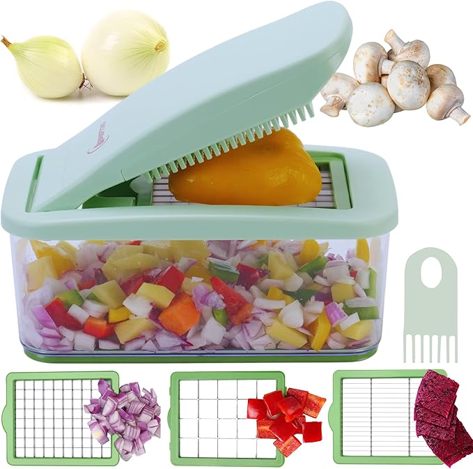 Brieftons QuickPush Food Chopper Vegetable Chopper Dicer