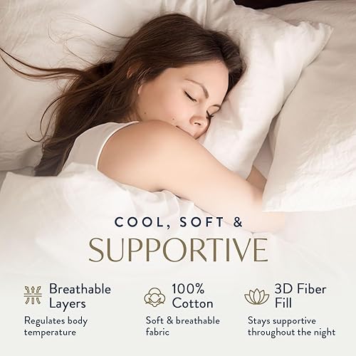 Miniatura 2 de Conjunto de dos almohadas alternativas para hoteles cinco estrellas 100% de algodón fabricadas en los EE. UU. con tres niveles de confort