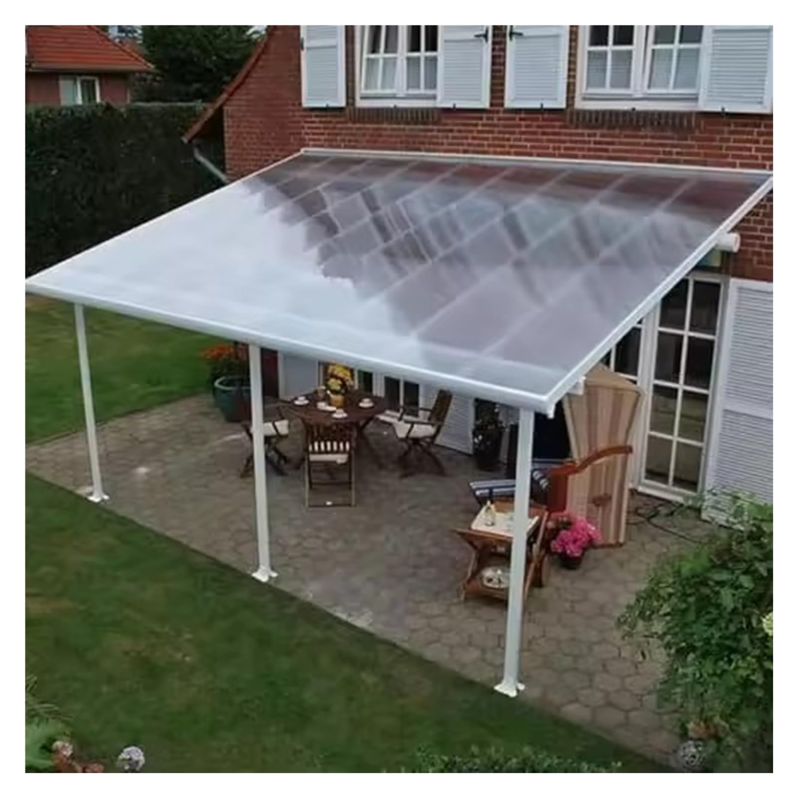 Láminas De Policarbonato Tejados, Paneles Transparentes Invernaderos, Protección UV, Tejadillo Impermeable for Invernaderos Canopy Estadios(Size:3.3 x 9.8ft)