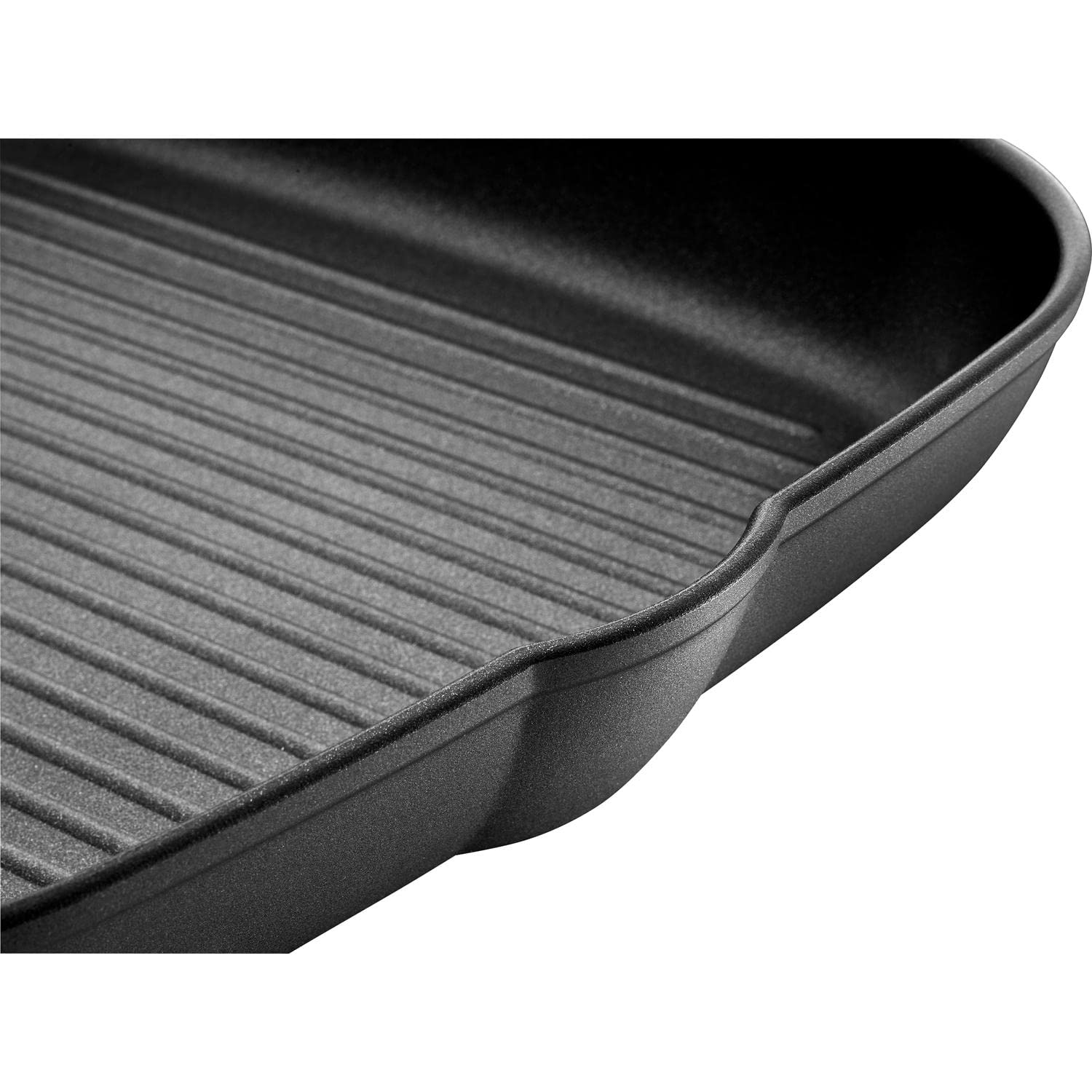 ZWILLING Shine Aluminium-Grillpfanne, 28 cm, Rechteckig, Mit PTFE-Antihaftbeschichtung, Schwarz