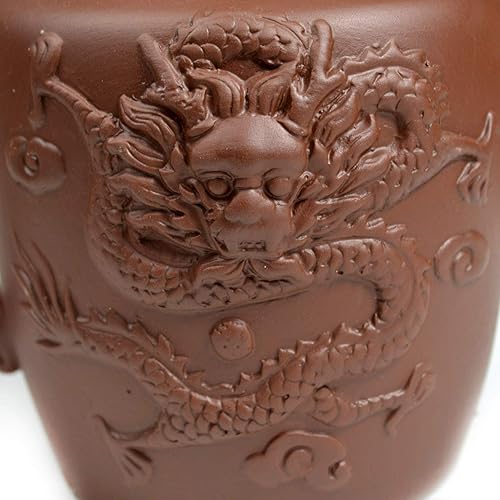 Miniatura 2 de Tetera chino gongfu té ollas grandes 20.3 fl oz dragón auspicioso filtro inoxidable para té suelto (rojizo)