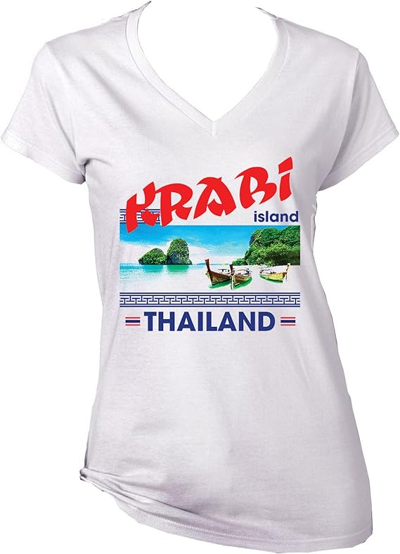 teesquare1st Women's Krabi Thailand White TShirt Amazon.de Fashion