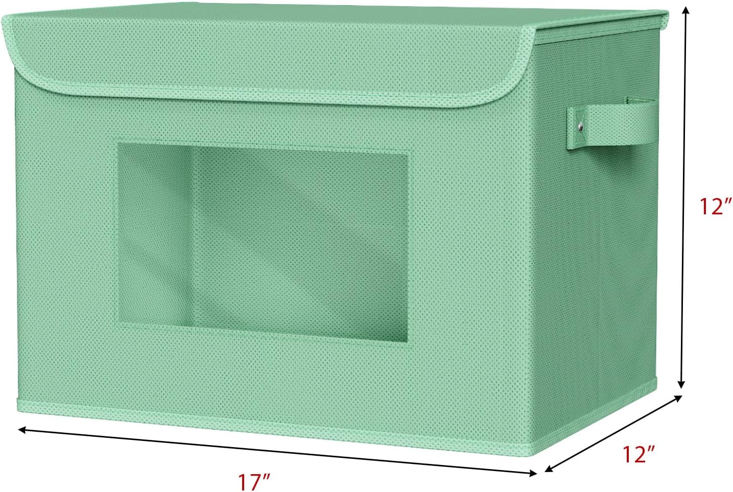 Univivi Fabric Foldable Storage Bins with Lids, 4 Pack, Green image 2