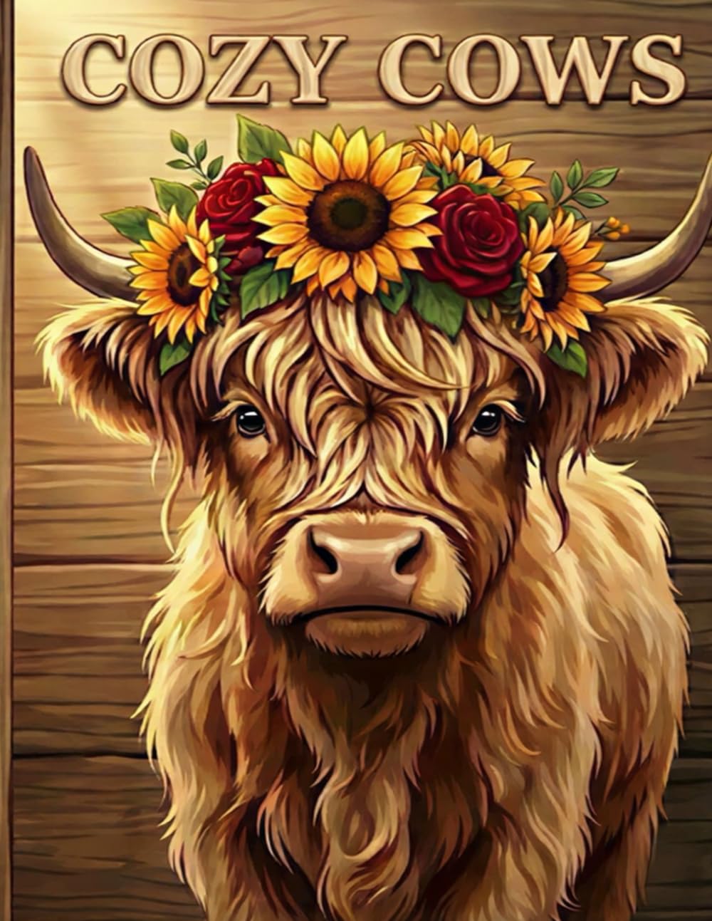 The Happy Highland Cow: An Adorable Coloring Book for Adults and Teens Featuring Fluffy Calves, Rustic Farm Scenes, and Cozy Floral Designs for Stress Relief