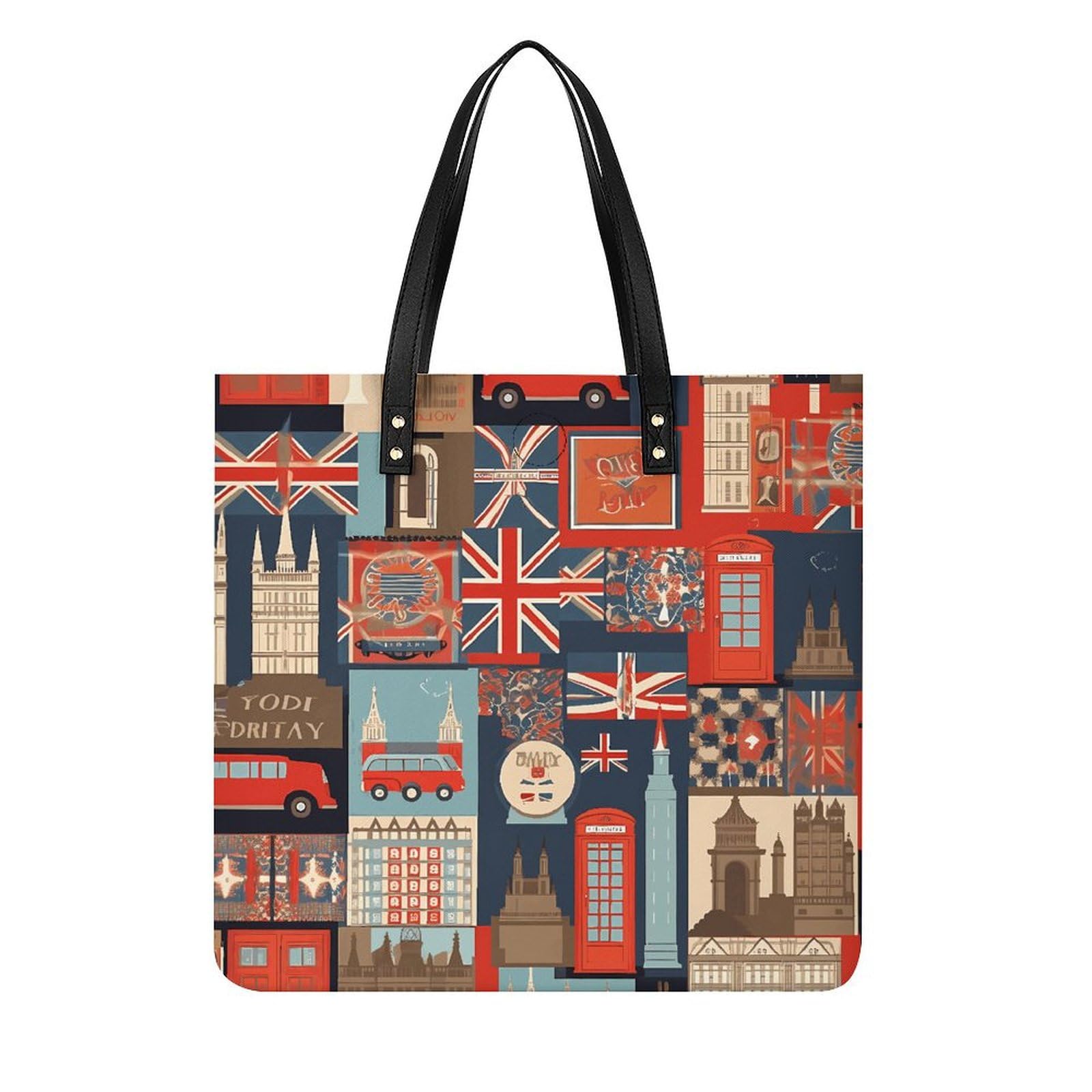 England Symbols Large Leather Handbags Women Fashion Handbag Multifunctional Travel Bag It Is A Great Gift for Mothers, Teachers, Friends, Bridesmaids