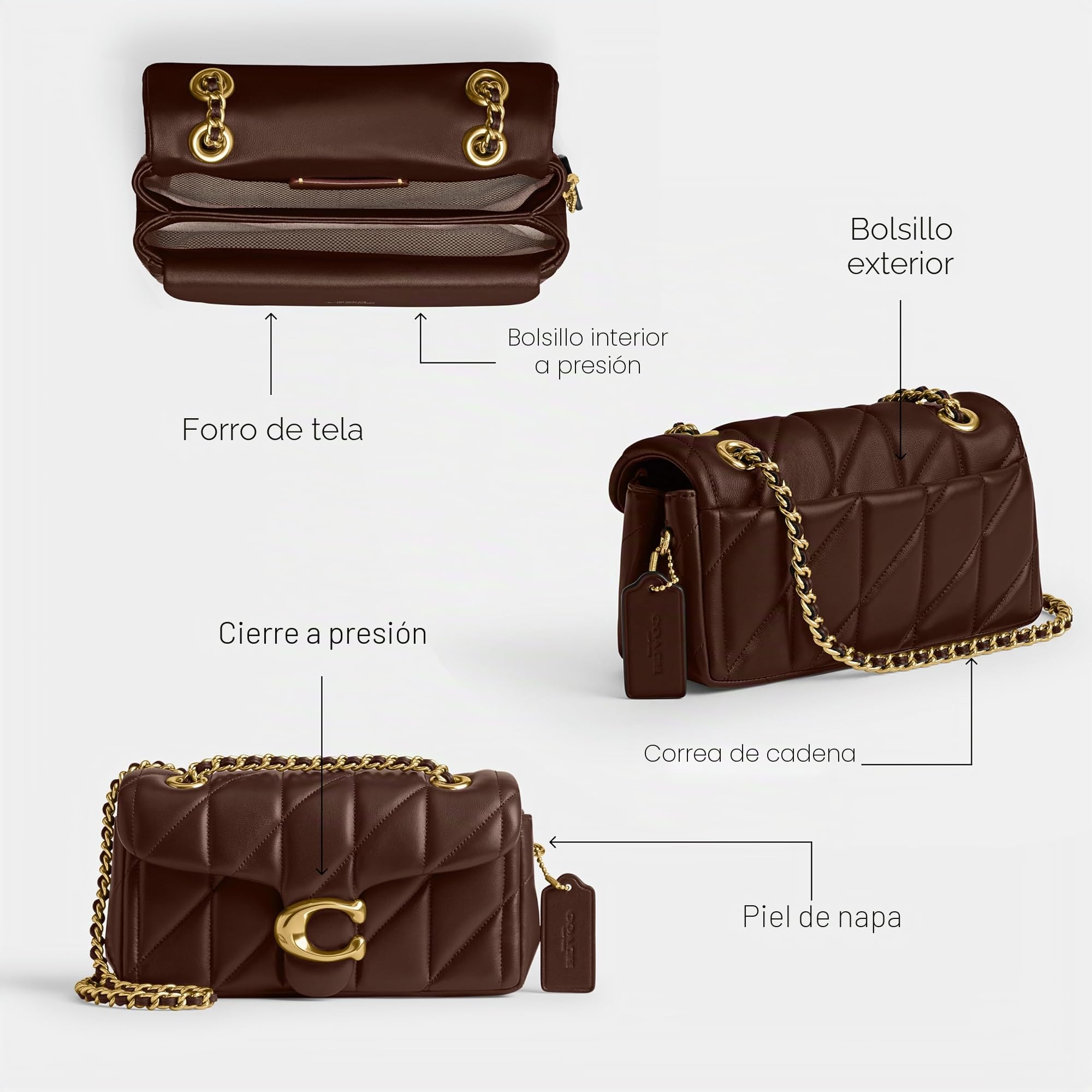 COACH Bolso bandolera para mujer Tabby Shoulder Bag 20, B4/arce, talla única