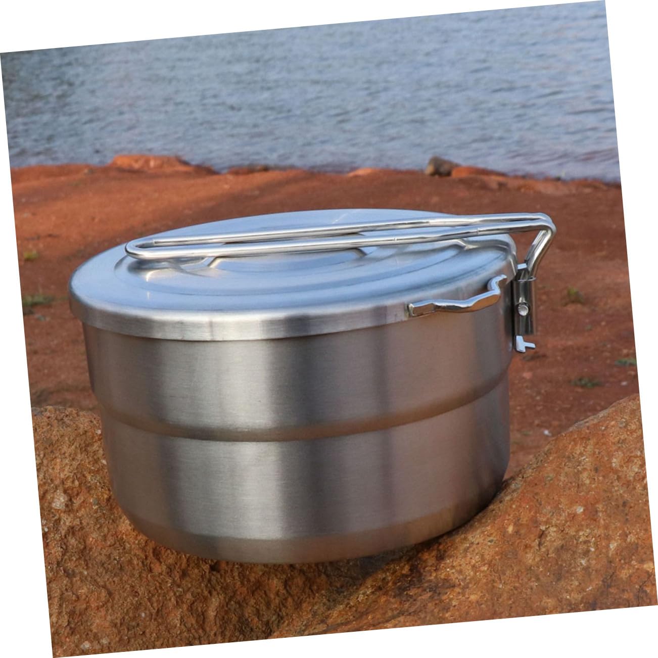 Ipetboom Portapranzo Rotondo in Acciaio Inox 304 Argento, 1 Pezzo