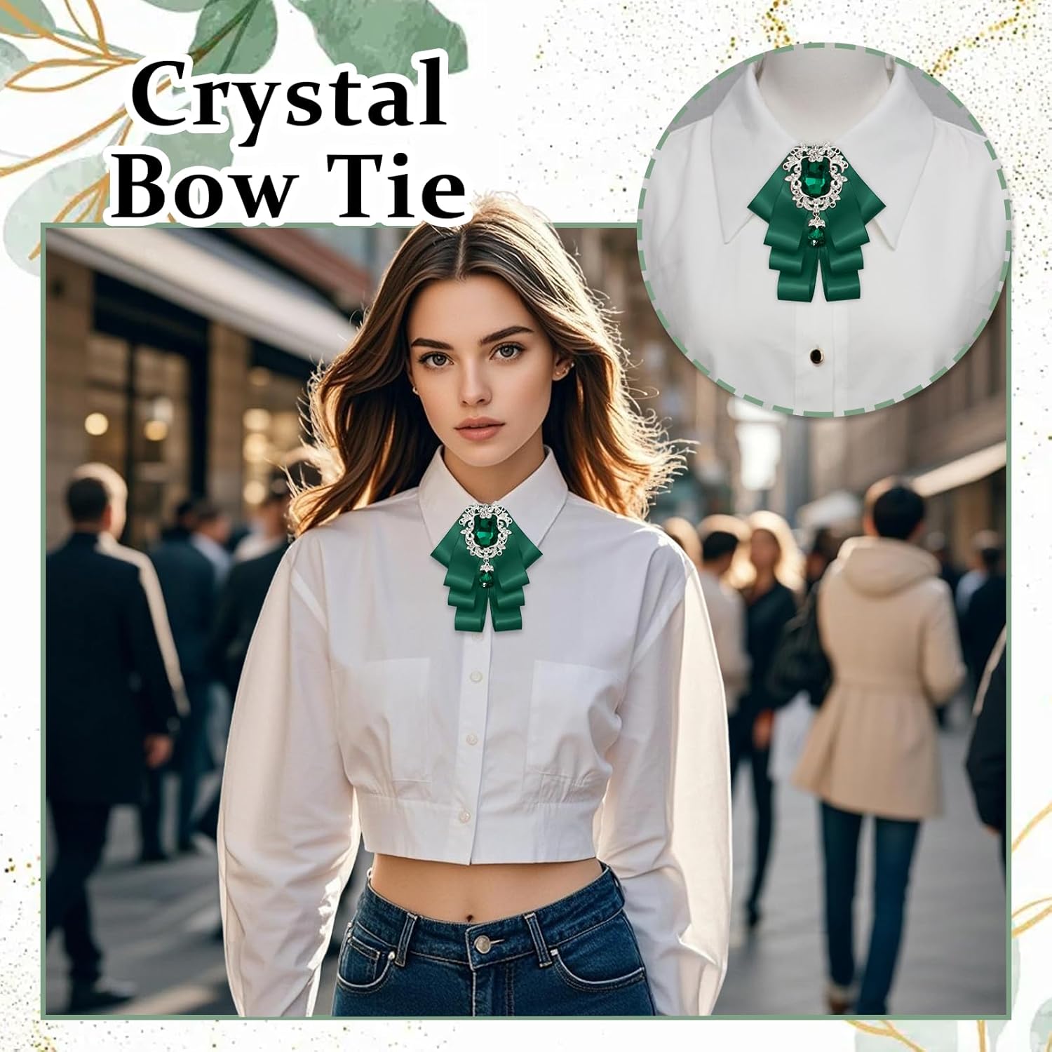 Rhinestone Bow Ties for Men Women Adjustable Bowtie for Party Prom thumbnail