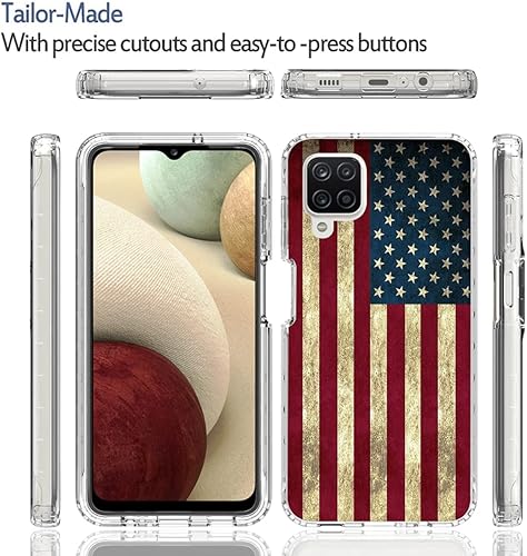 Miniatura 5 de Funda para Galaxy A12 (4G5G)Galaxy M12 SM-A125 con protector de pantalla de vidrio templado, diseño floral a prueba de golpes, funda protectora para