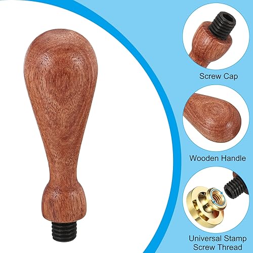 Miniatura 3 de PATIKIL Mango de sello de cera solamente, mango de madera de repuesto para sello de invitación de boda, tarjeta de invitación de boda, sobre estilo