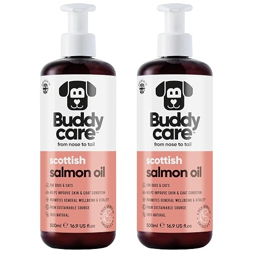 Aceite de Salmón Premium Buddycare para Perros UK (500ml x2)