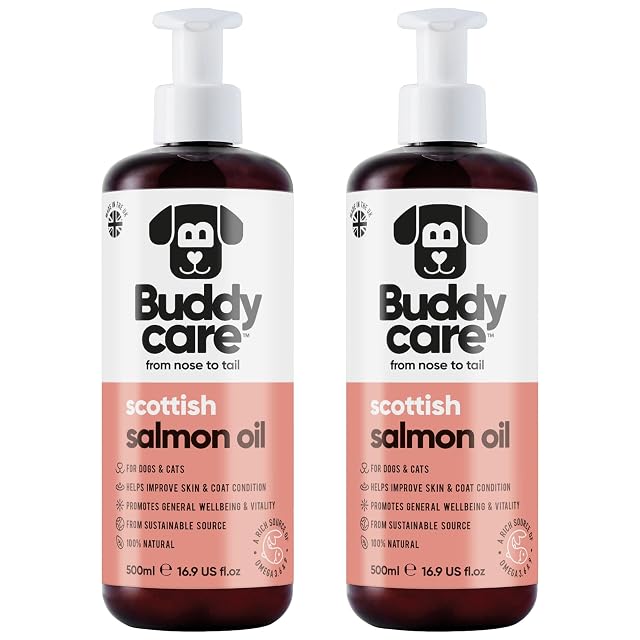 Aceite de Salmón Premium Buddycare para Perros UK (500ml x2)