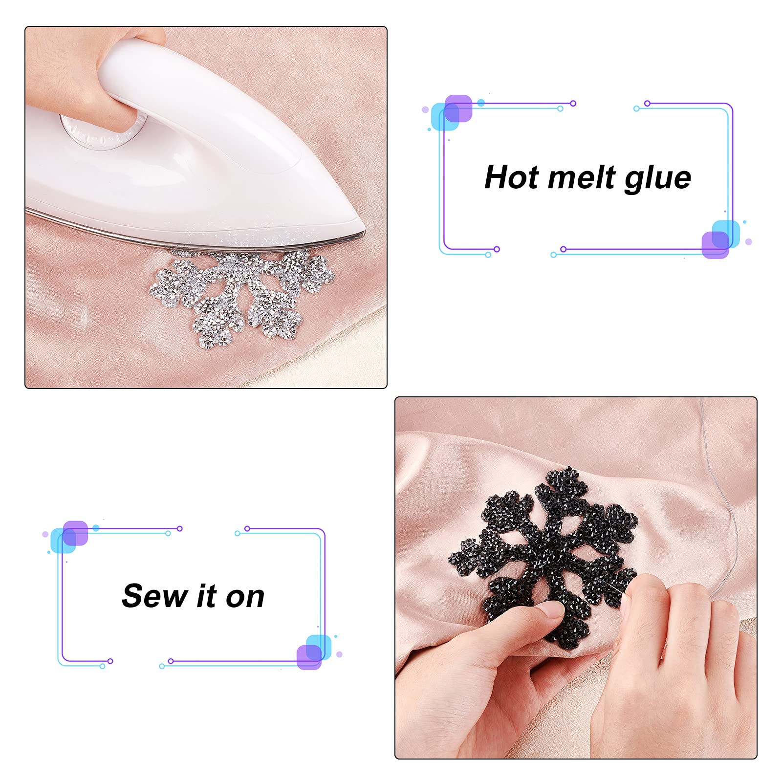Flocon De Neige Strass Argenté 9,5 Cm - Lot De 1 à 6 Pièces Pour Décorer Vêtements Et Projets Créatifs