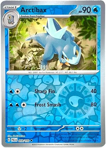 Pokemon - Arctibax 059193 - Paldea Evolved - Tarjeta Holo Pokemon reversa - Lámina