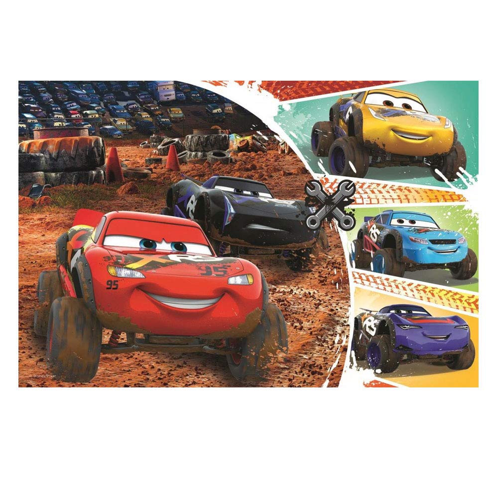Trefl Zygzak McQueen z przyjaciółmi Puzzle 60 Elementów Cars 3 o Wysokiej Jakości Nadruku dla Dzieci od 4 lat