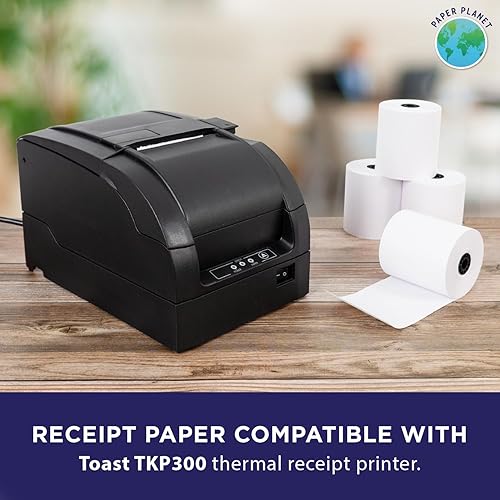 Miniatura 3 de Paper Planet - Papel blanco de 1 capa para impresora de cocina tostada, 20 rollos, compatible con TKP300 SNBC BTP-M300