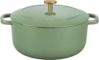 Bellamonte Cast Iron Dutch Oven with Lid 4.25-qt, Serves 3-4, Saggio Green