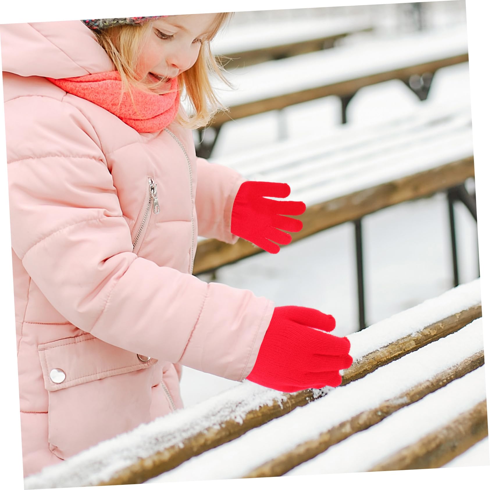 LIFKOME Guantes De Invierno Guantes De Punto Mitones Para Niños Guantes Calientes Para Niños 8- Guantes De Niños Lana Paquete Múltiple De Guantes Para Niños Guantes Niños Black
