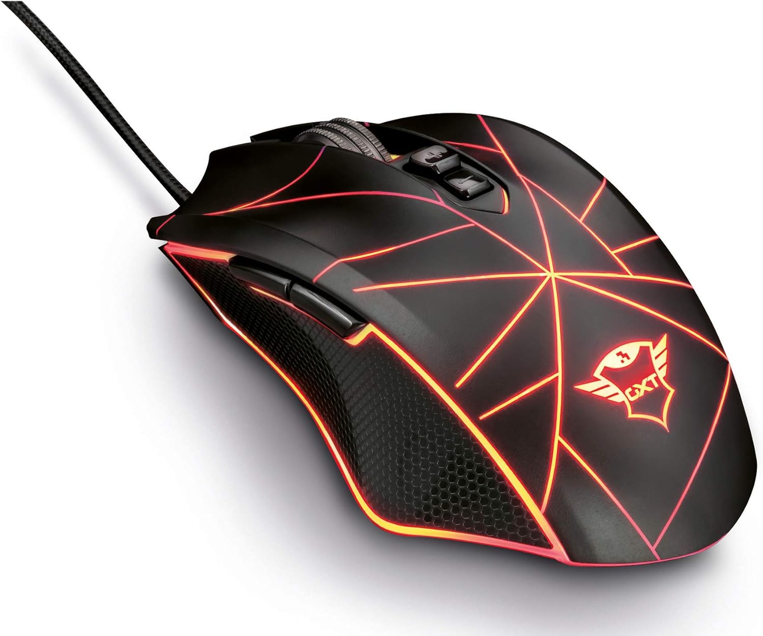 GXT 160X Ture RGB LED Gamer Mouse, Gaming Mouse, 7 Programmable Buttons, Fully Customizable RGB Lighting, 200-4500 DPI, USB, Cable 1.8 m, Laptop/PC/Mac/MacBook, Black