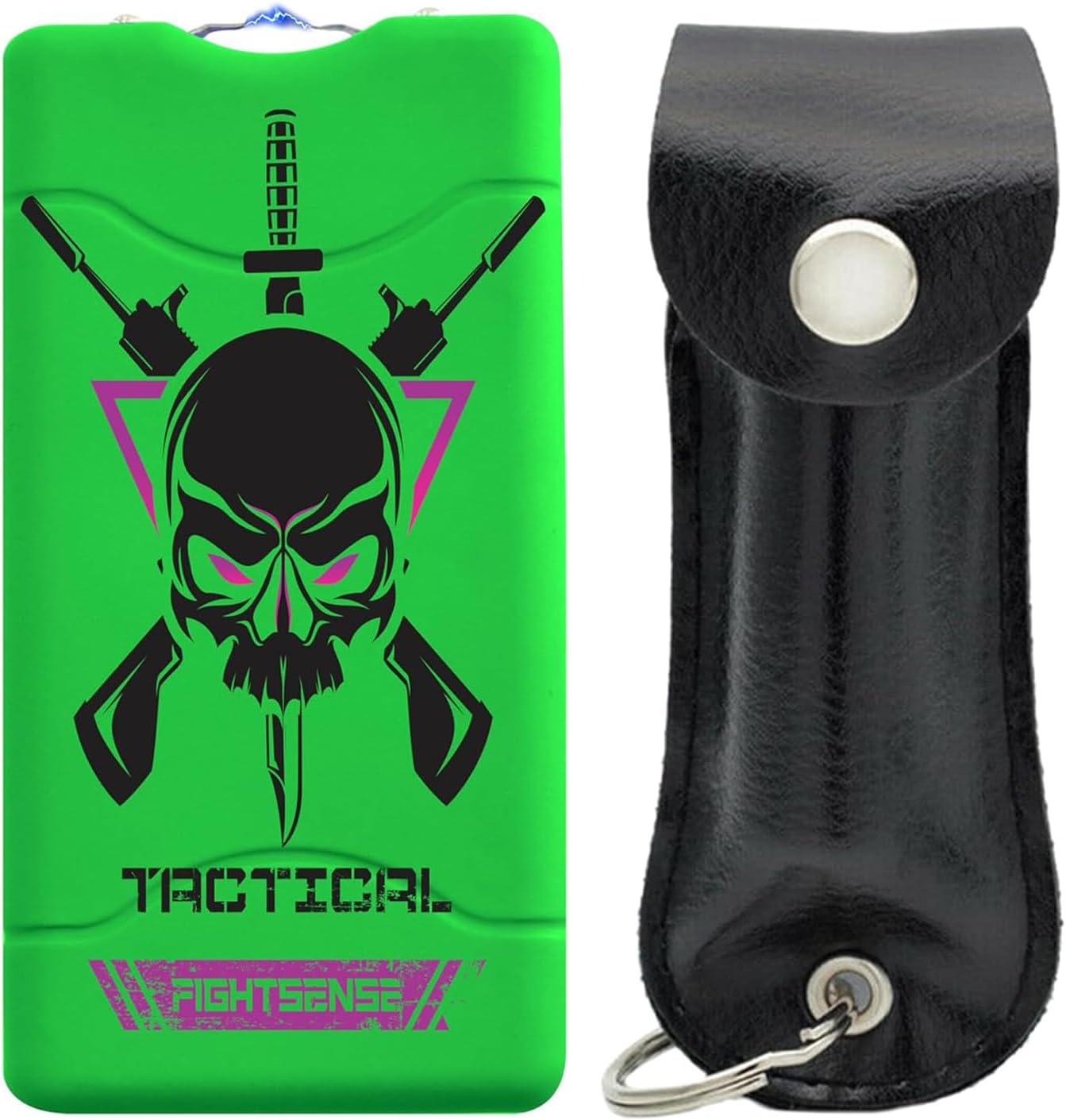 FIGHTSENSE Keychain Pepper Spray & Mini Stun Gun Flashlight Combo Pack (Zombi)