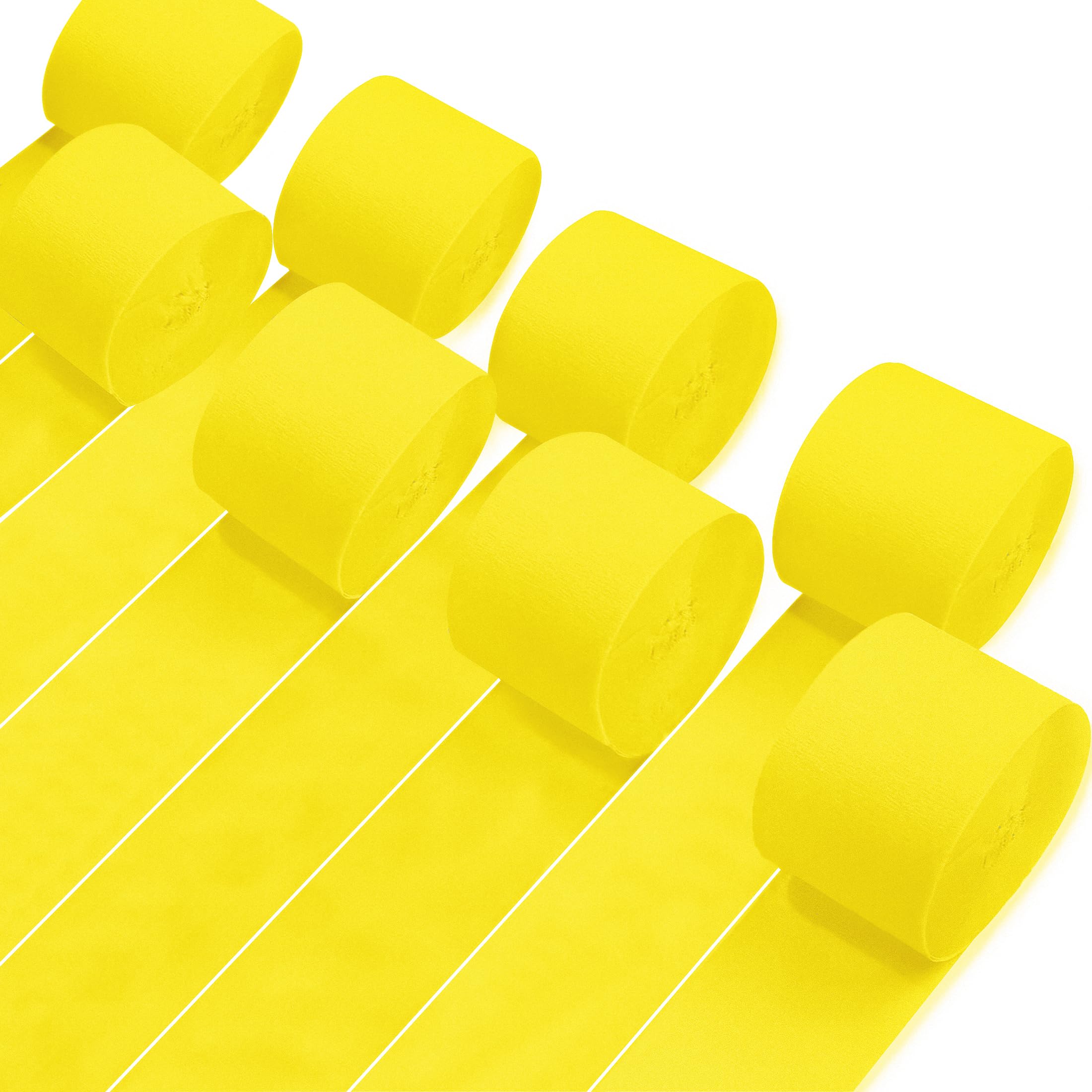 8 Rolls Crepe Paper Streamers, Yellow Streamers Party Decorations for Baby Shower Bridal Shower Wedding Bachelorette Party Birthday Boho Decor