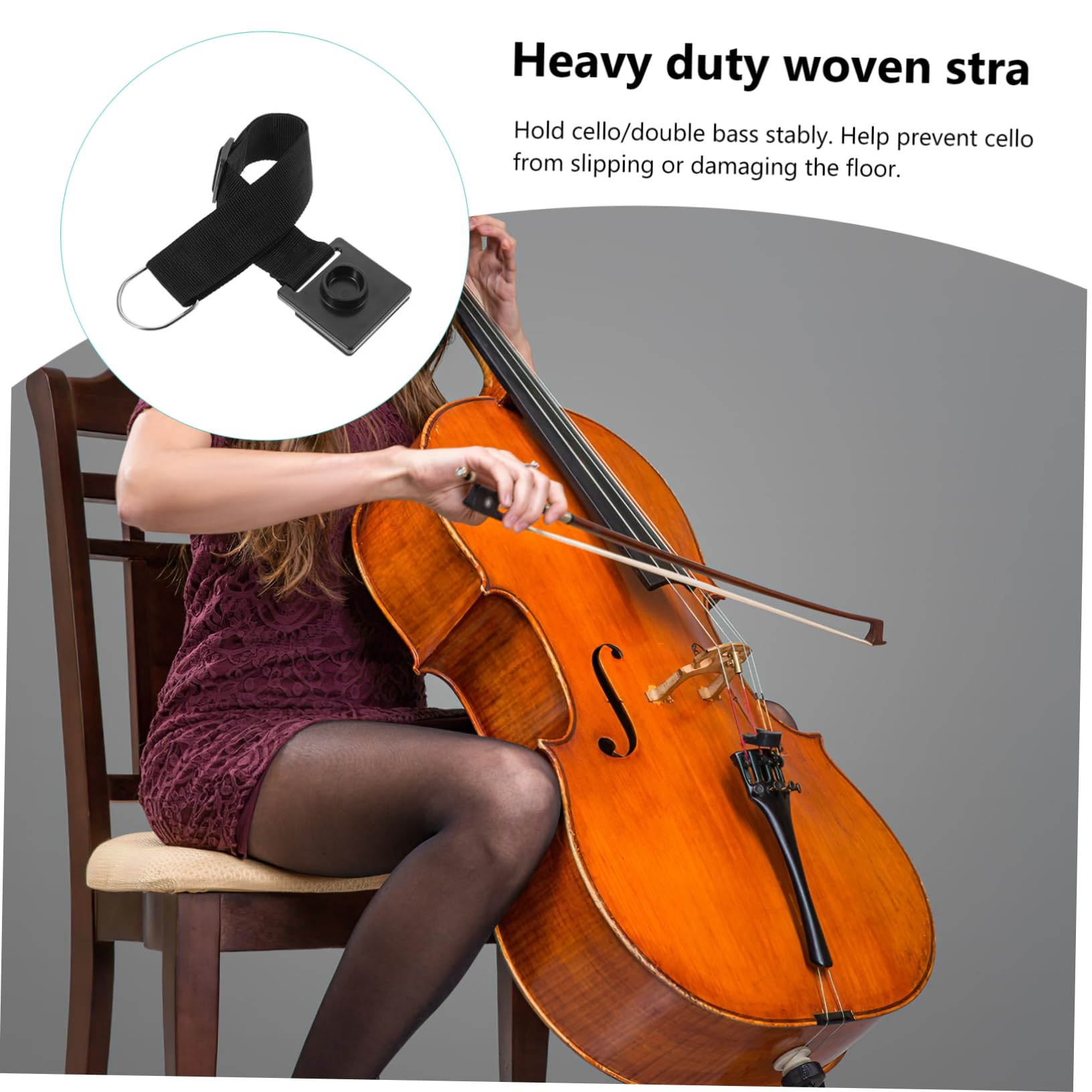 Garneck Non-stop- Verstellbar Von 40-70cm - Langlebige Anti-rutsch-vorrichtung Für Kontrabass