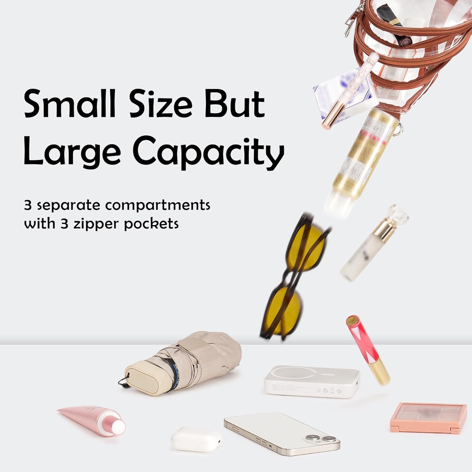 Clear Bags For Events With 2 Extra-Long Straps, 4 Pockets Clear Crossbody Bags For Women - Image 4