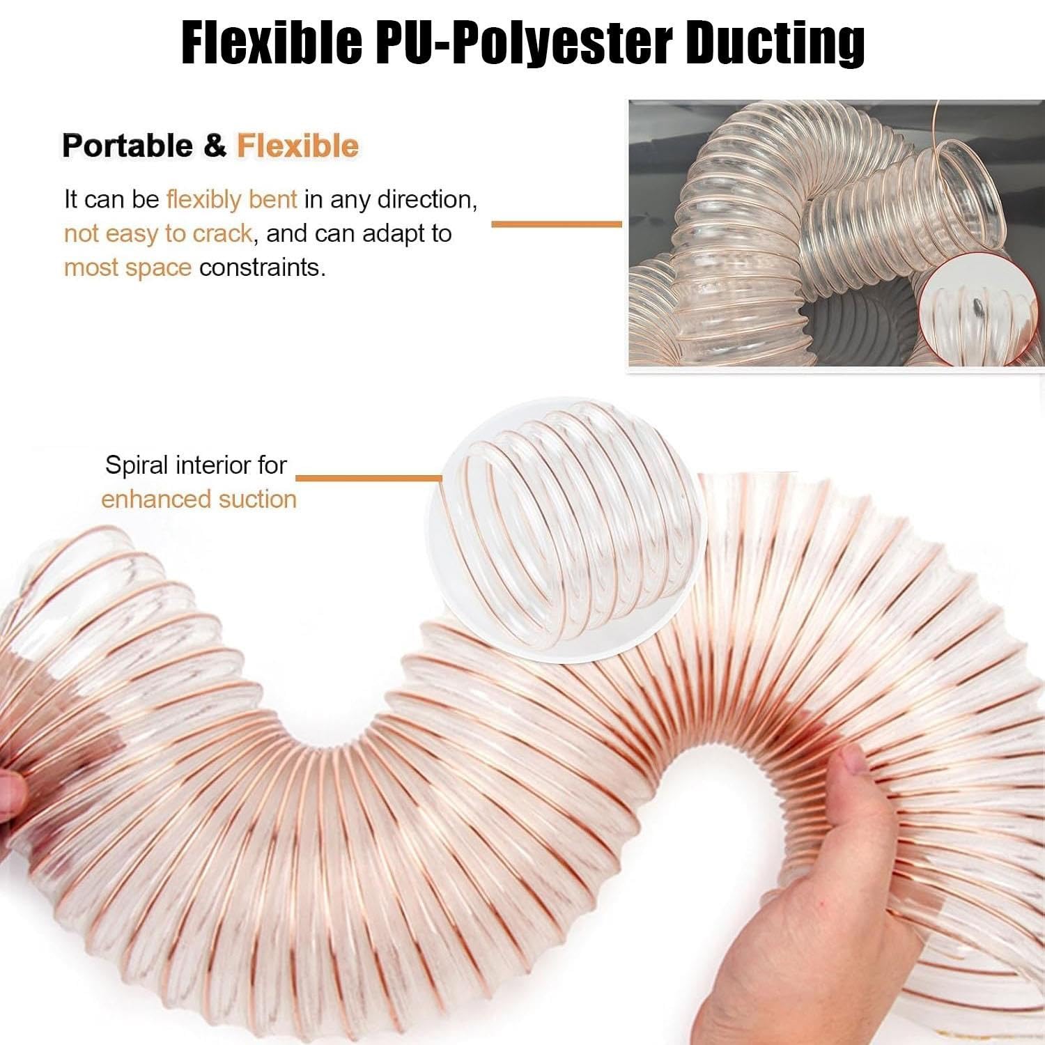 Manguera Recolección Polvo PU, Manguera Flexible Transparente