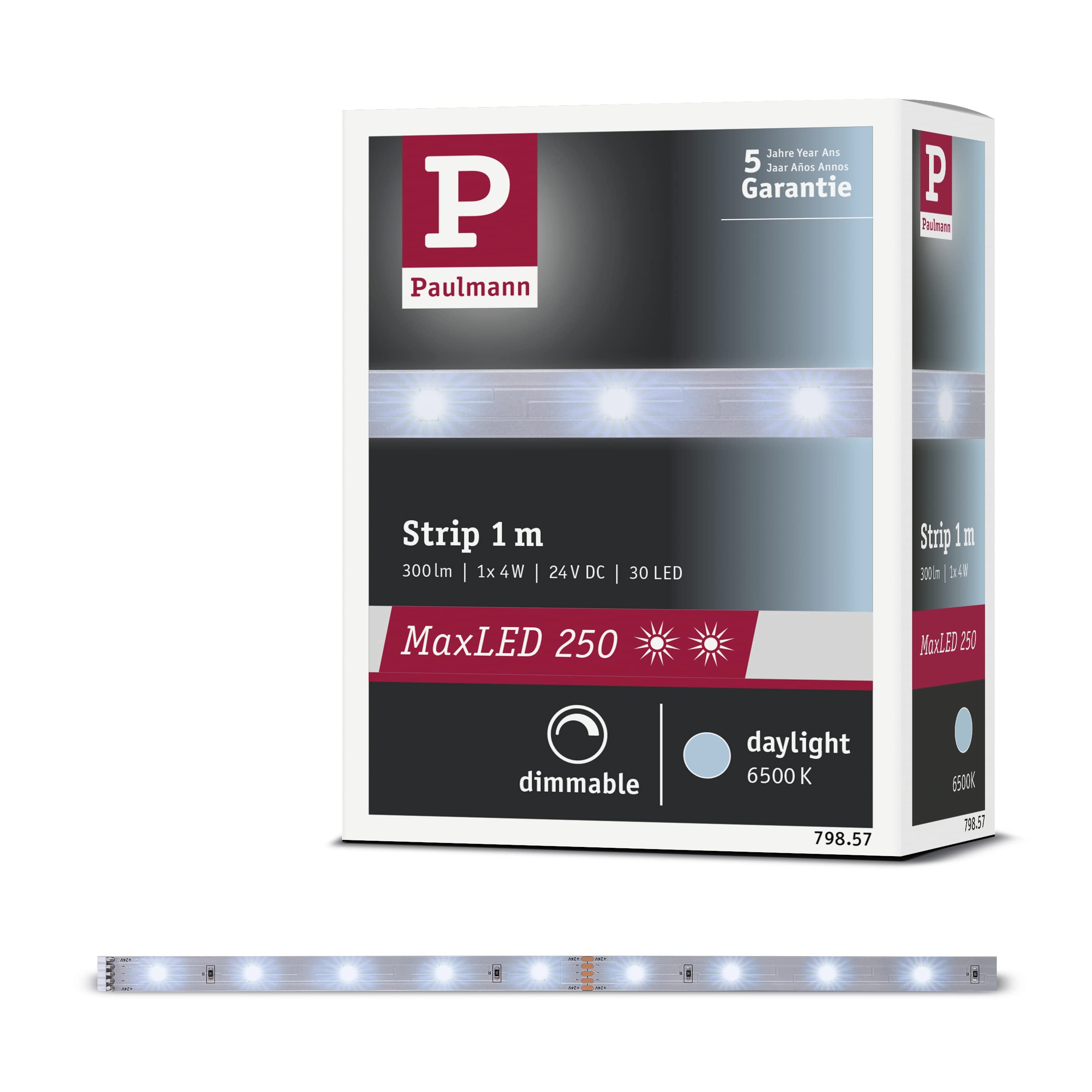 Paulmann 79857 MaxLED 250 LED Strip 1m Daylight IP20 incl. 1x4-watt Strip Lighting Strip 6500 K