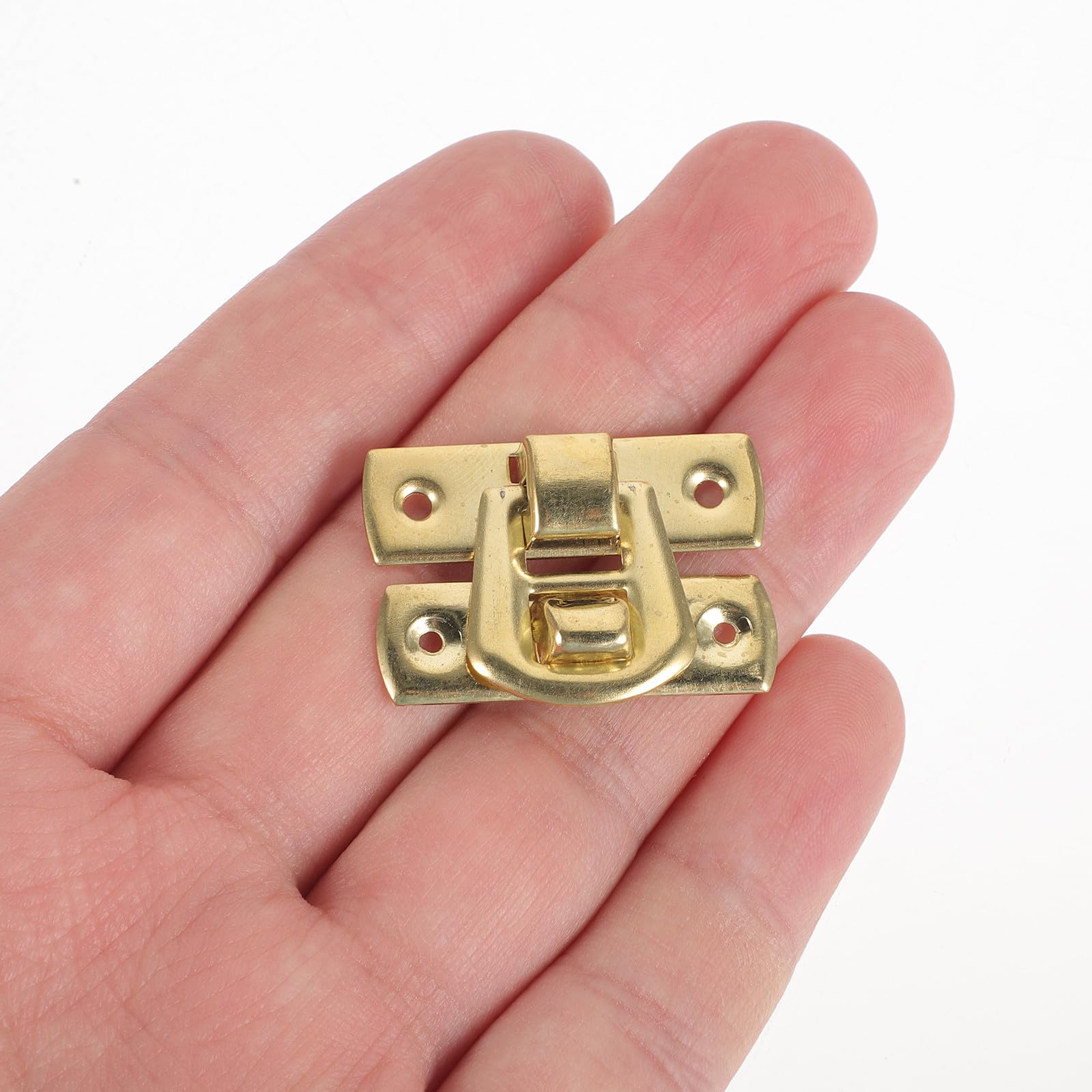 Chiusura a Gancio in Lega di Zinco 30x20mm, Set 10 Pezzi per Scatole di Legno e Portagioie, Fibbia in Metallo Compatta per Scatole Cosmetici, Vino e Cassette Attrezzi