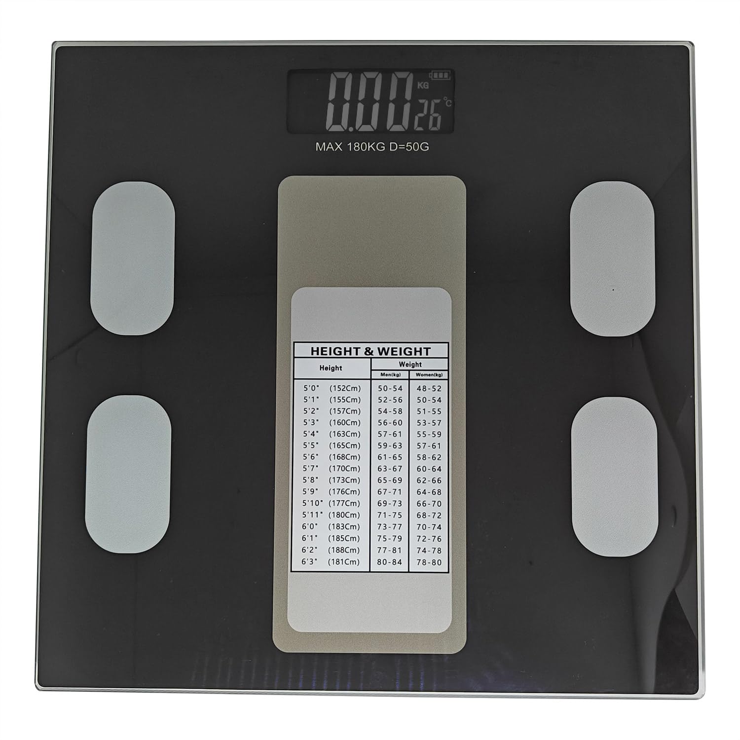 Sahyog Wellness Personal Digital Weighing Scale with Glass Body having Capacity up to 180 KG Weighing Scale with Battery (Black)