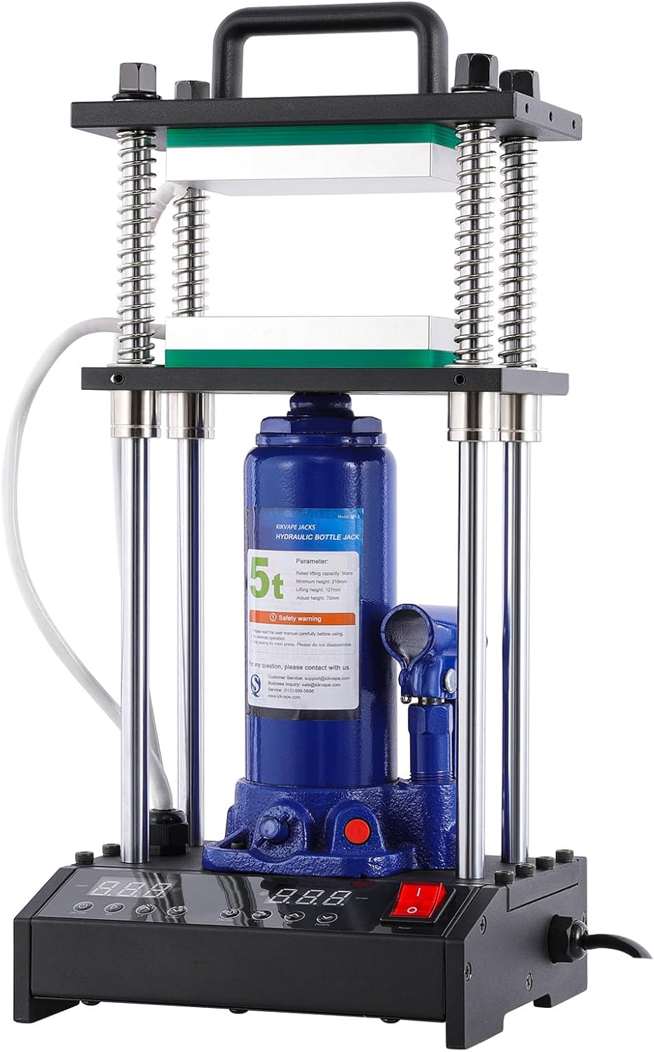 5 Ton Portable Hydraulic Heat Press Machine 4.99 x 2.99 Inch Dual Heating Plates with Dual Temperature Controllers LED Screen