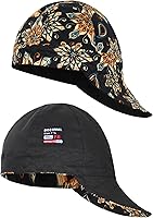 Vista 15 de BOCOMAL Gorro de Soldadura Resistente al Fuego CAT2 de Peso Medio con Estampado, Gorras de Soldador de 6 Paneles - Juego de 2