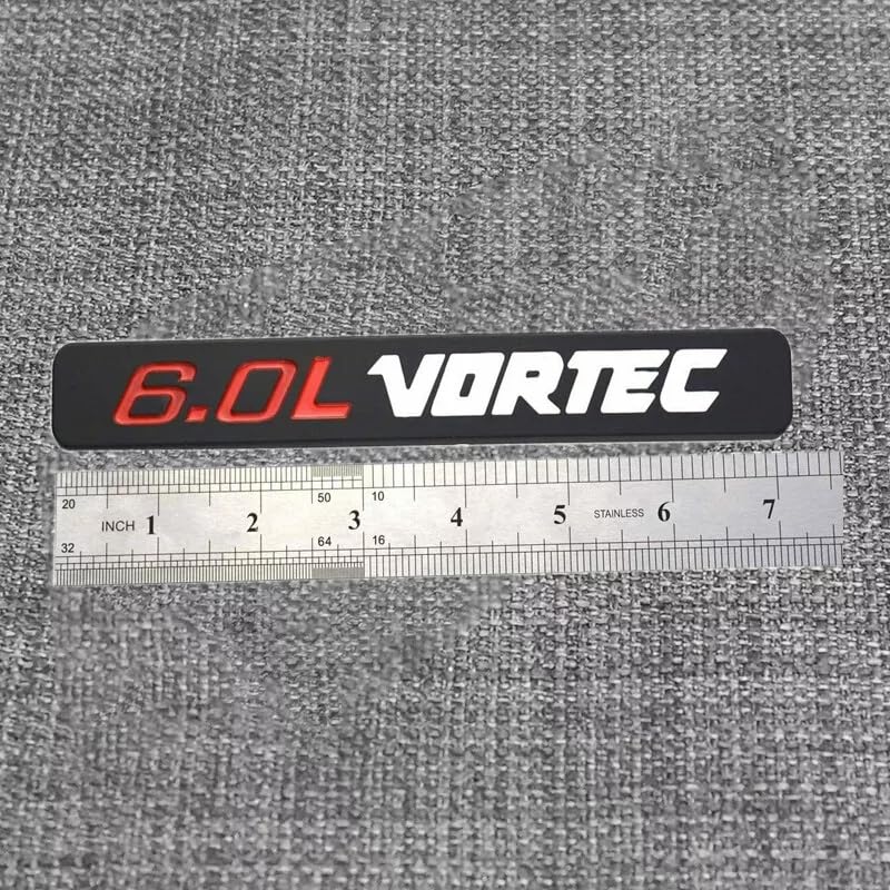 Image of 2Pcs 6.0L Vortec Emblems 3D Engine Badge Compatible with 1500 2500Hd 3500Hd Silverado Sierra Truck (Black White)