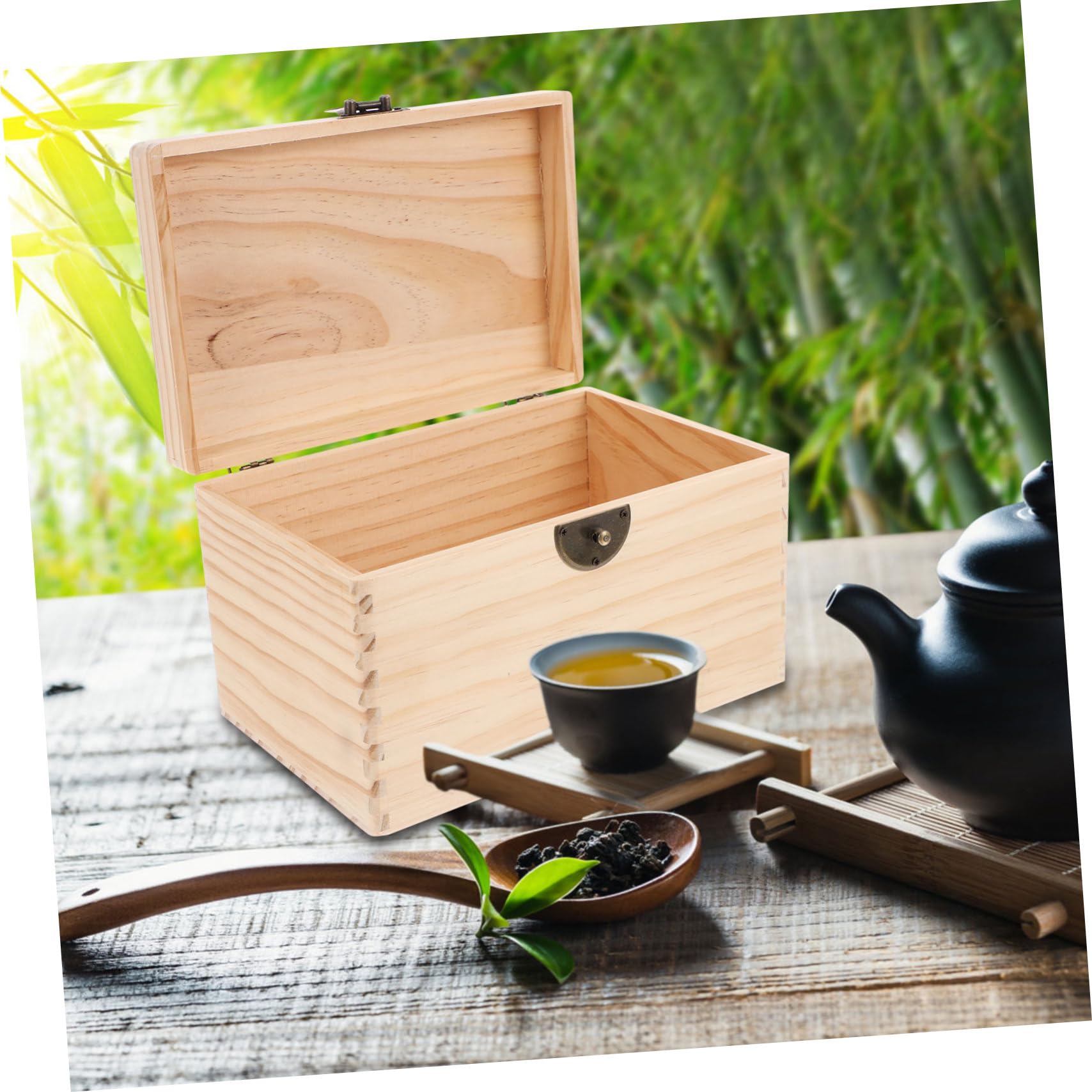 Caja de Madera para Hojas de Té 23, 5x15, 5x15, 5 Cm
