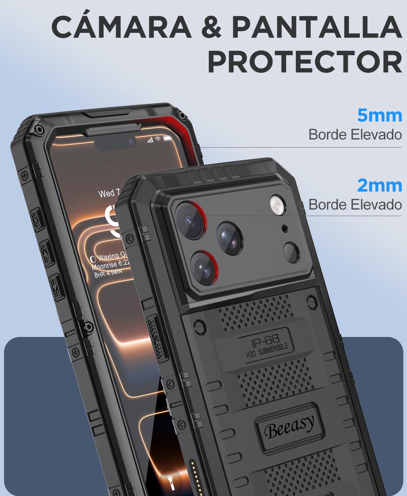 Funda Resistente Para IPhone 17 Pro Max Con Protector De Cristal 9H, Soporte Y MagSafe Potente