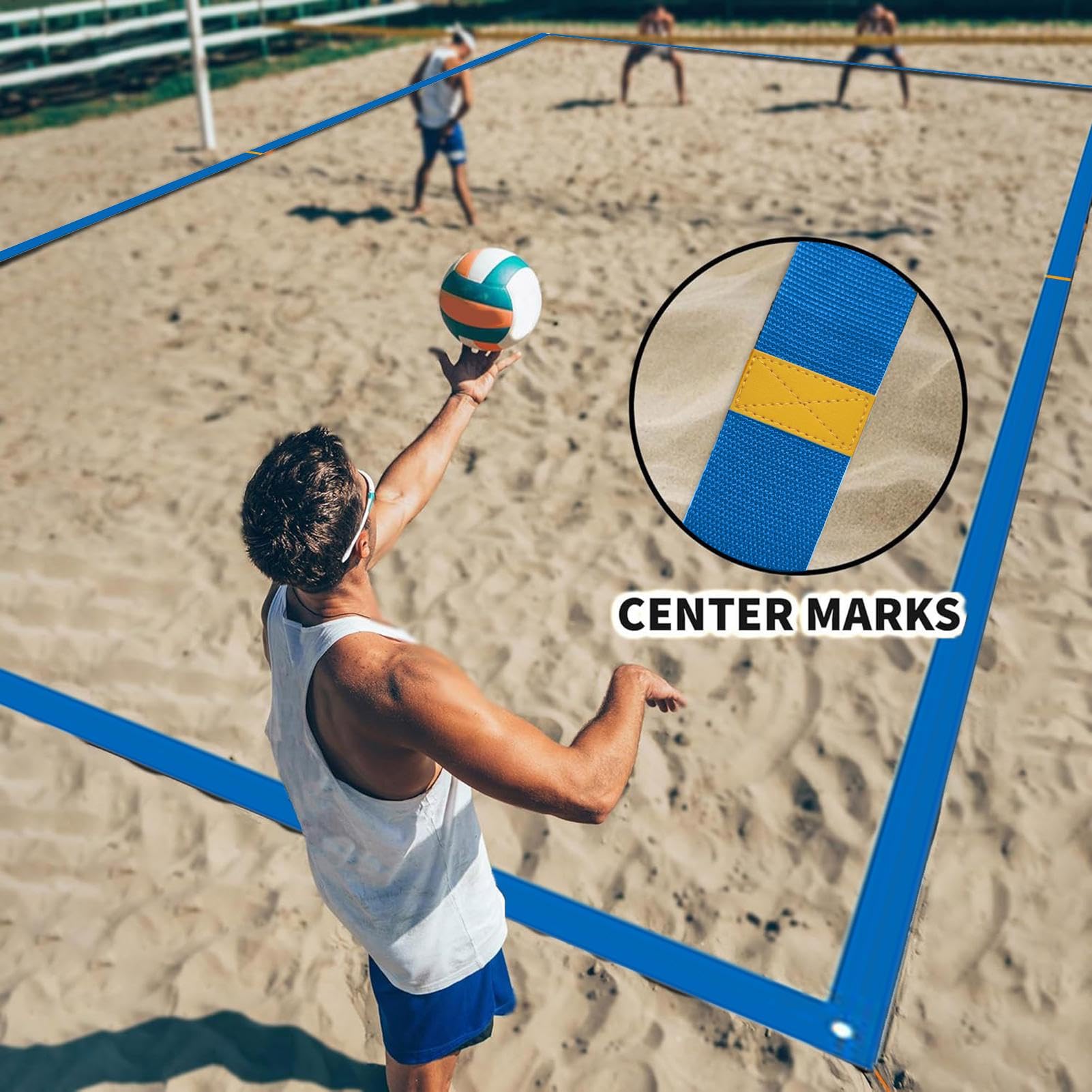 Líneas de Voleibol Playa | Líneas Divisorias de Alta Resistencia - Material Deportivo Portátil, Equipo Reutilizable para Tenis de Uso Diario