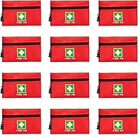 Vista 13 de Bolsa Roja de Emergencia de Primeros Auxilios Pequeña Vacía para Viaje, Bolsa de Rescate, Bolsillo de Almacenamiento para Primeros Auxilios