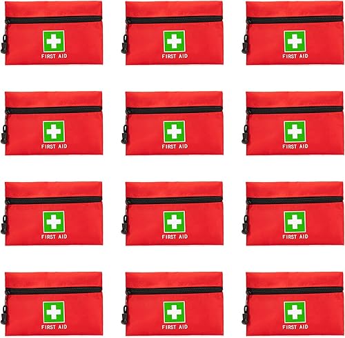 Miniatura 13 de Bolsa Roja de Emergencia de Primeros Auxilios Pequeña Vacía para Viaje, Bolsa de Rescate, Bolsillo de Almacenamiento para Primeros Auxilios