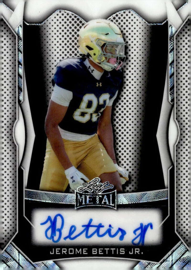 JEROME BETTIS JR RC AUTO 2025 Leaf Metal Autograph Exclusive 36/45 White Reflector Pre-Rookie Notre Dame NM-MT Football