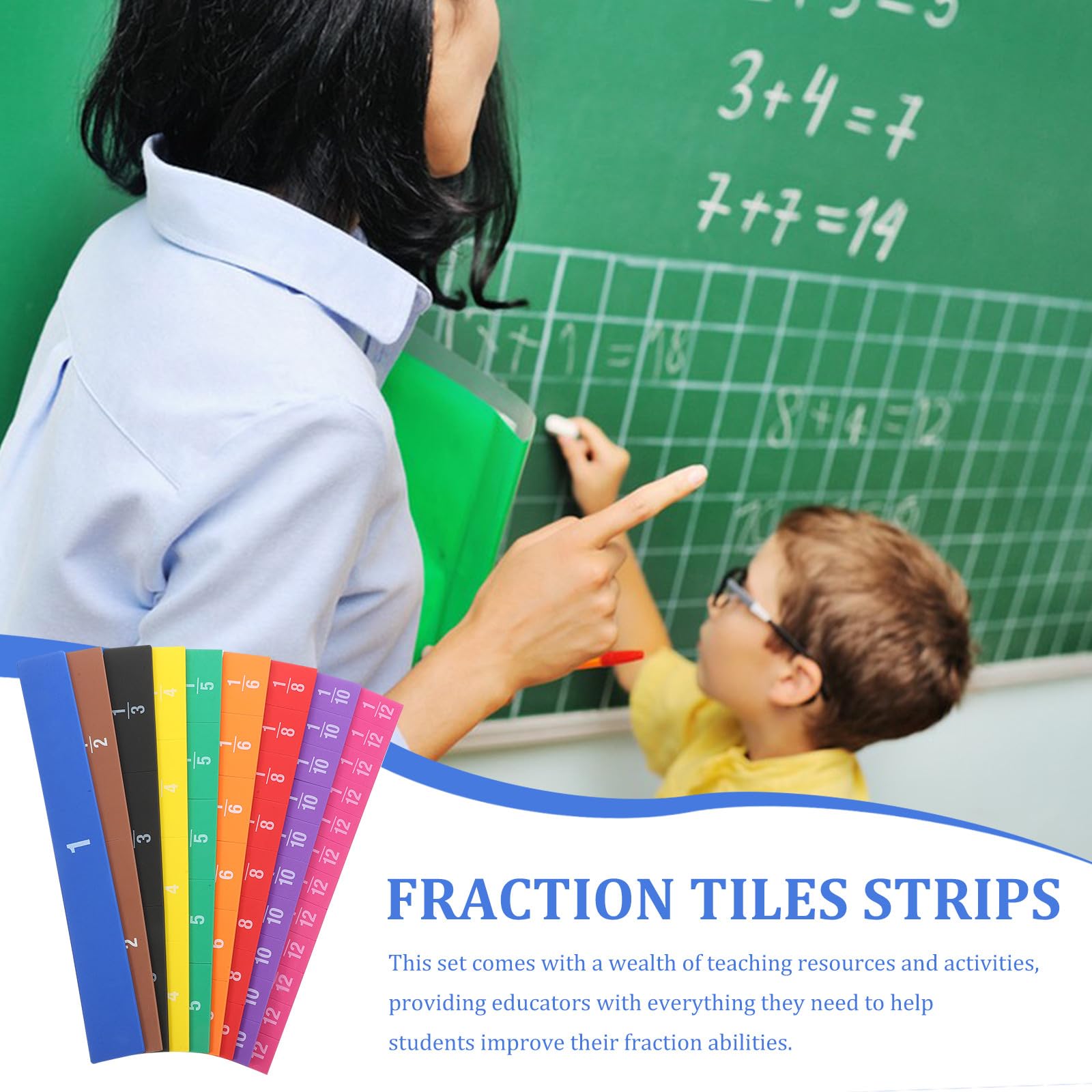 Jouet Éducatif de Fractions Magnétiques Eva, Ensemble 1 Pièce pour Élèves