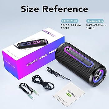 Vidateco C57 Altoparlante Bluetooth 30W Portatile - Impermeabile IPX7, Batteria 30h, TWS, Luci RGB, Supporto FM/AUX/TF - Nero - 4