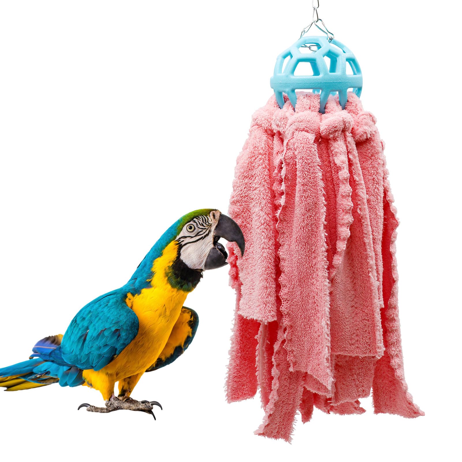 Jinkoozz Bird Chewing Toys, Hanging Parrot Shredding Cotton Toys, Bird Cage Accessories, Suitable for Small to Large Birds Cockatiel Parakeets Lovebirds Conure Macaws African Grey Amazon Parrots