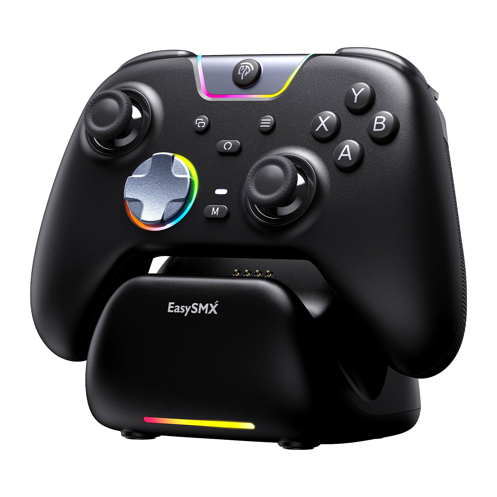 AKNES EasySMX X05Pro Controller per PC/Switch/Android/iOS (Nero) | Pulsanti per Gioco Silenziosi, Joystick ad Effetto Hall, Grilletti Hall a Doppio Stadio, 2 Pulsanti Programmabili