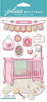 Jolees Boutique Dimensional Stickers, Baby Girl Nursery