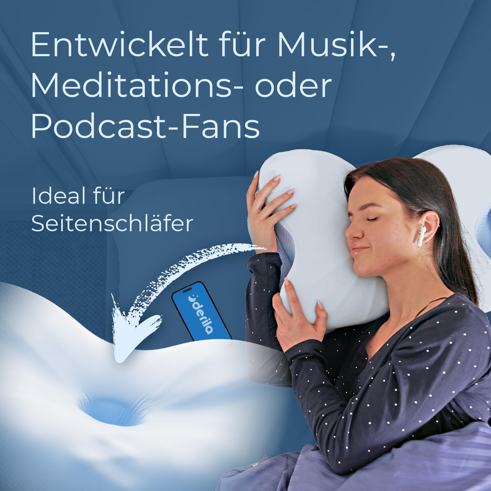 Derila Ergo Kopfkissen Memory Foam Nackenkissen Seitenschläferkissen Schmetterlingskissen 1er Pack