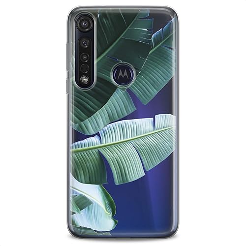 Miniatura 5 de Funda de TPU compatible con Motorola G9 G8 Plus G7 E20 P40 Z4 Edge 20 G22 Stylus Green Leaves Elegant Girls Flexible Silicone Slim Fit Clear Glam