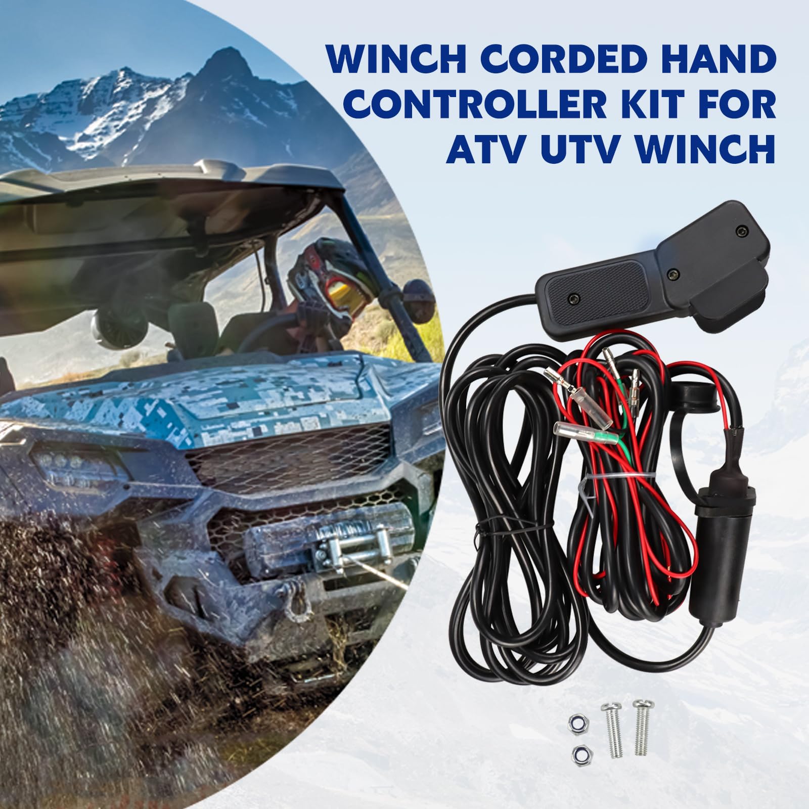 12V Winch Corded Hand Controller Remote Control Kit for ATV UTV Winch